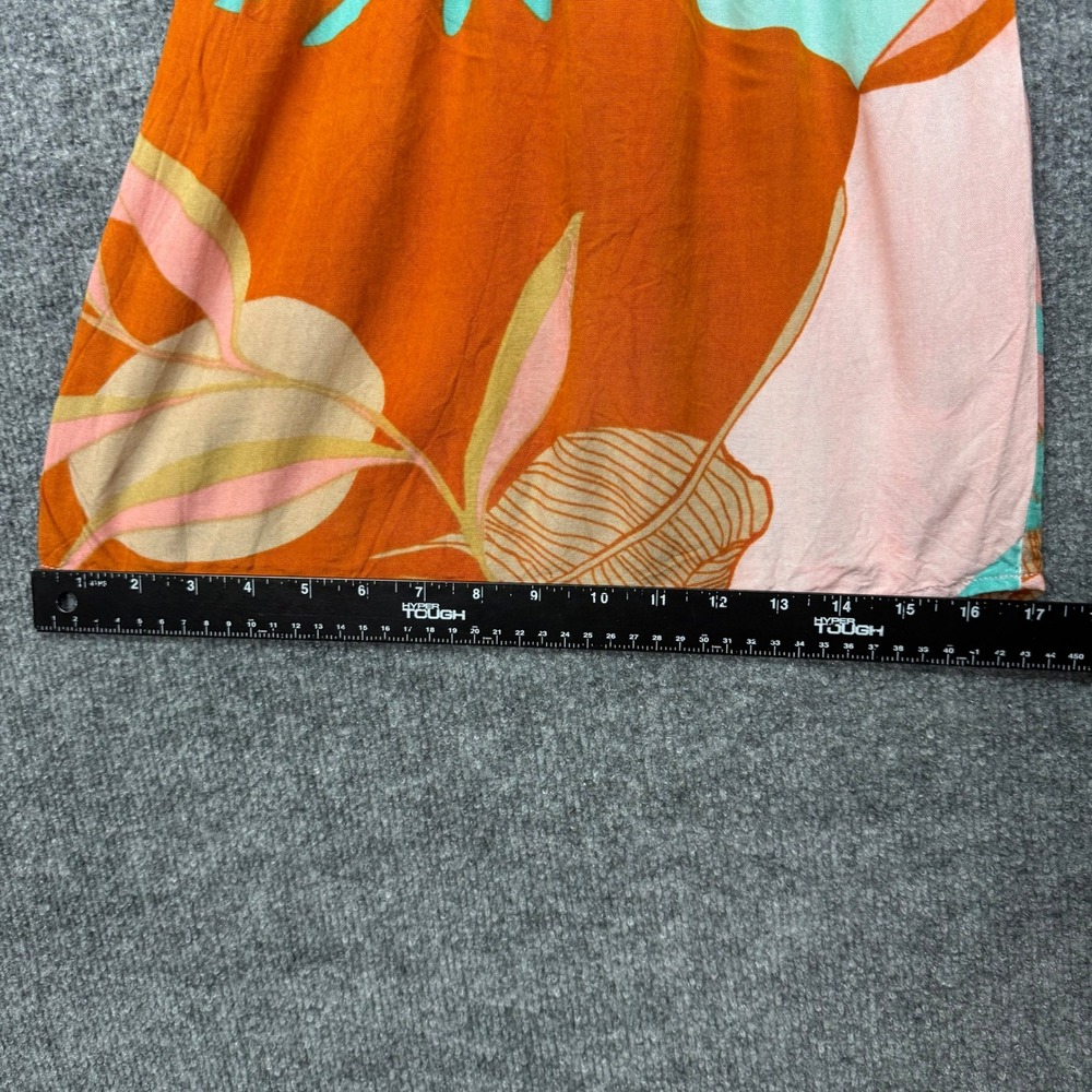 True Destinations Wide Leg Tropical Print Pull-On Pants Pink & Teal Womens Small - Picture 11 of 12
